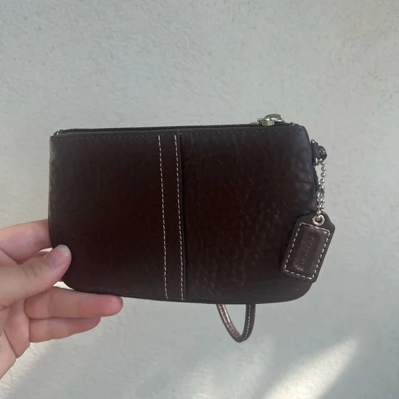Coach Brown Leather Wristlet - Picture 5 of 7